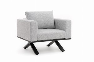 fotel ogrodowy nowoczesny luksusowy aluminiowy - MARABELLA - szary