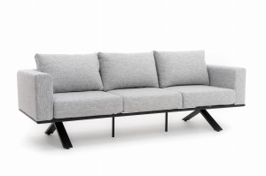 kanapa ogrodowa nowoczesna luksusowa aluminiowa - MARABELLA - szara 