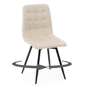 krzesło obrotowe ARCO tapicerowane pikowane beżowe welurowe nowoczesne