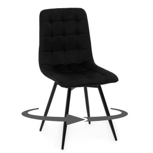 krzesło obrotowe ARCO tapicerowane pikowane czarne welurowe nowoczesne