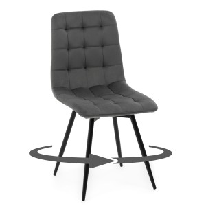 krzesło obrotowe ARCO tapicerowane pikowane szare welurowe nowoczesne
