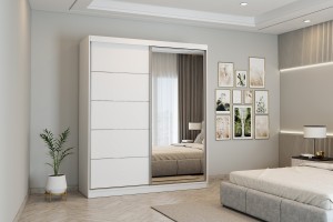 Szafa przesuwna BELLA z lustrem 183 cm biały