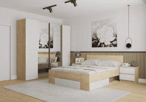 Szafa LORIS z lustrem 230 cm dąb cremona