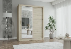 Szafa przesuwna LYON z lustrem 150 cm dąb sonoma