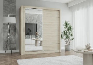 Szafa przesuwna LYON z lustrem 180 cm sonoma