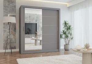 Szafa przesuwna LYON z lustrem 180 cm szary