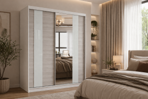 Szafa przesuwna MULTI z lustrem 183 cm biały fronty kathult