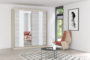 Szafa przesuwna MULTI z lustrem 203 cm sonoma fronty kathult