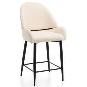 OUTLET! hoker tapicerowany BERGAMO boucle jasnobeżowy kremowy