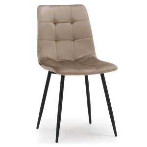 OUTLET! krzesło tapicerowane do salonu PARMA ciemnobeżowe welurowe nowoczesne