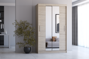 Szafa przesuwna NEOMI z lustrem 120 cm sonoma