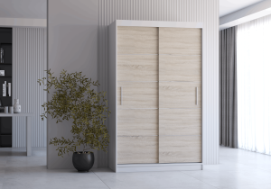 Szafa przesuwna NEOMI 120 cm biały fronty sonoma