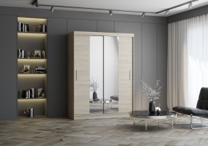 Szafa przesuwna VISTA z lustrem 150 cm sonoma