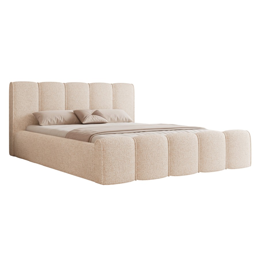 Łóżko tapicerowane ze stelażem i pojemnikiem VALENTINO