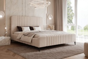 Łóżko tapicerowane ze stelażem i pojemnikiem PASSO ALTO SLIM