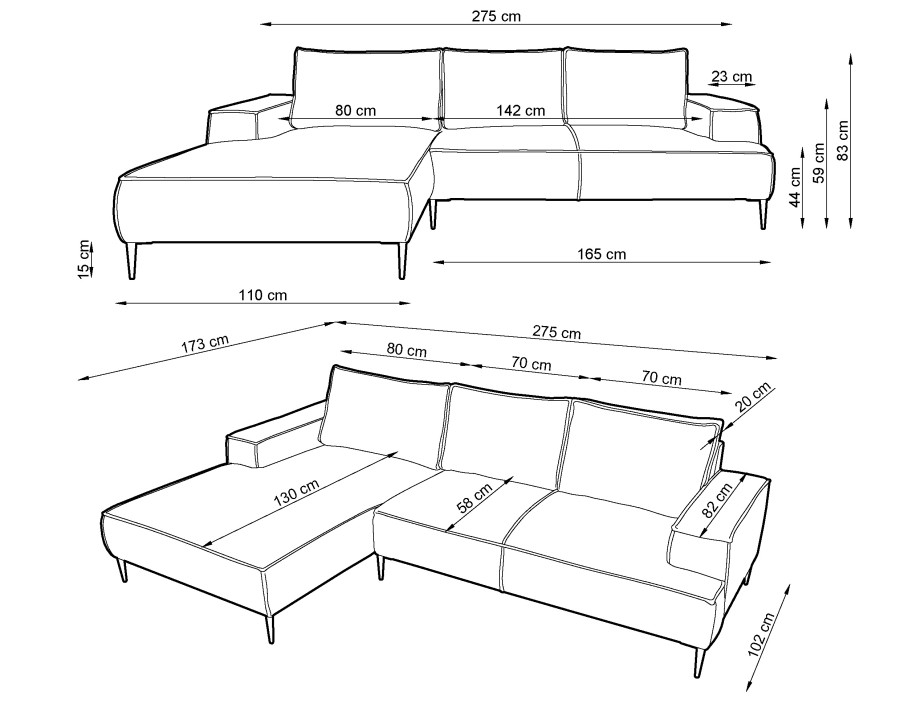 Narożnik tapicerowany OLMO M nowoczesny modern organic japandi soft loft