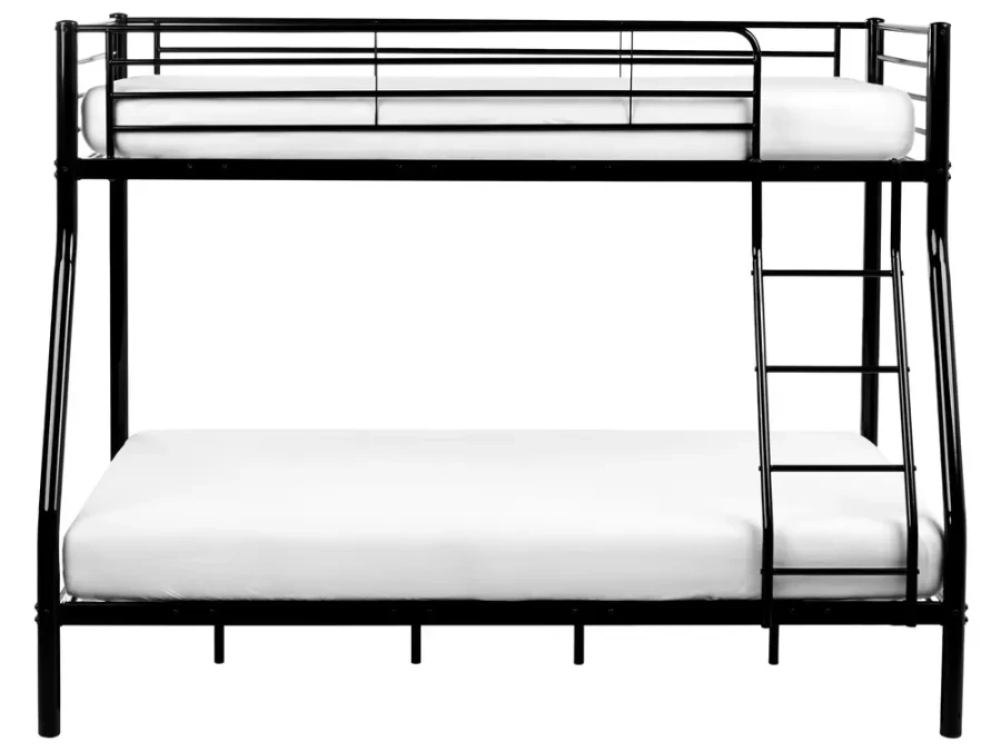 Łóżko metalowe piętrowe 140x200 SVARTA 3 czarne loftowe