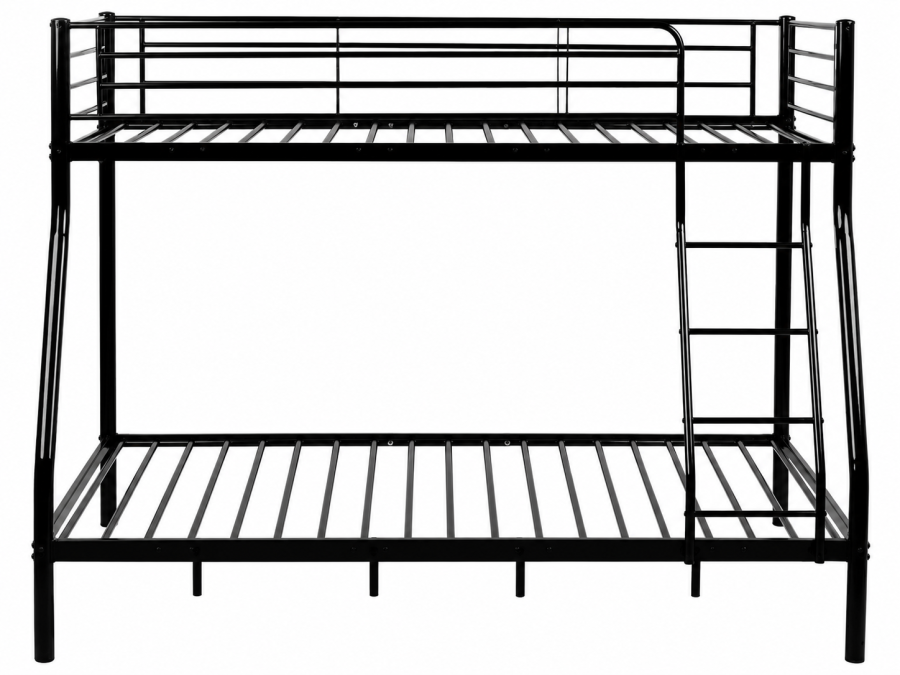 Łóżko metalowe piętrowe 140x200 SVARTA 3 czarne loftowe