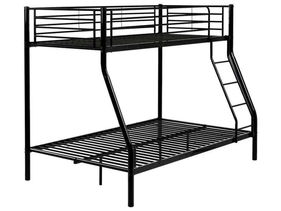 Łóżko metalowe piętrowe 140x200 SVARTA 3 czarne loftowe