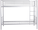Łóżko metalowe piętrowe 90x200 SVARTA 2 srebrne loftowe