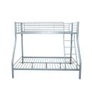 Łóżko metalowe piętrowe 140x200 SVARTA 3 srebrne loftowe