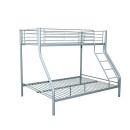Łóżko metalowe piętrowe 140x200 SVARTA 3 srebrne loftowe
