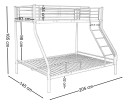 Łóżko metalowe piętrowe 140x200 SVARTA 3 srebrne loftowe