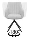 krzesło obrotowe PIANO z automatycznym powrotem ciemnobeżowe welurowe do jadalni tapicerowane nowoczesne