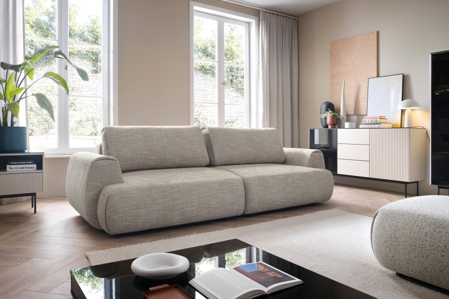 Kanapa z funkcją spania POCKET rozkładana nowoczesna japandi minimalistyczna soft modern