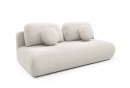 Sofa z funkcją spania TOVO rozkładana beżowa nowoczesna z poduszkami tapicerowana tkaniną NEVE 02