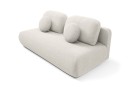 Sofa z funkcją spania TOVO rozkładana beżowa nowoczesna z poduszkami tapicerowana tkaniną NEVE 02