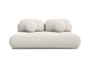 Sofa z funkcją spania TOVO rozkładana beżowa nowoczesna z poduszkami tapicerowana tkaniną NEVE 02