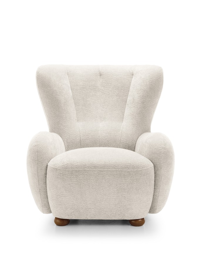 Fotel tapicerowany CIRO nowoczesny modern classic organic modern mid-century modern