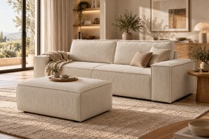 Pufa tapicerowana FIORD nowoczesna minimalistyczna soft modern