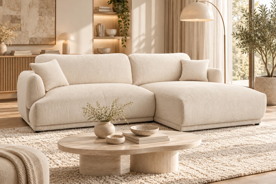 Narożnik tapicerowany AMORA nowoczesny soft modern minimalistyczny