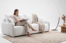 Sofa tapicerowana LINEA nowoczesna minimalistyczna skandynawska z funkcją spania z pojemnikiem