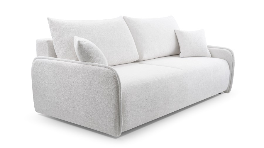 Sofa tapicerowana LINEA nowoczesna minimalistyczna skandynawska z funkcją spania z pojemnikiem
