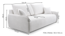 Sofa tapicerowana LINEA nowoczesna minimalistyczna skandynawska z funkcją spania z pojemnikiem