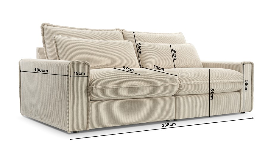Sofa tapicerowana SANTO nowoczesna minimalistyczna skandynawska