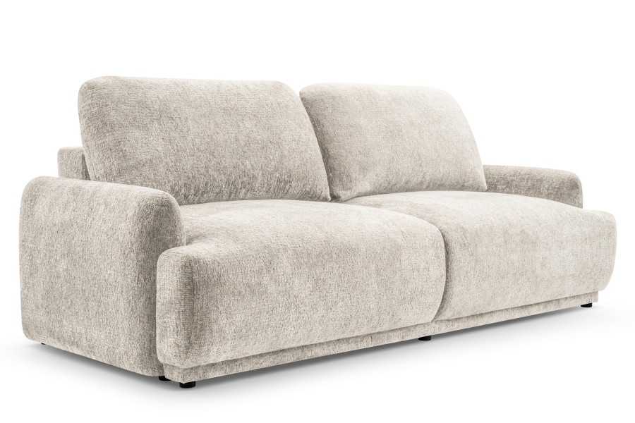 Sofa tapicerowana CARINO nowoczesna minimalistyczna soft modern z funkcją spania z pojemnikiem