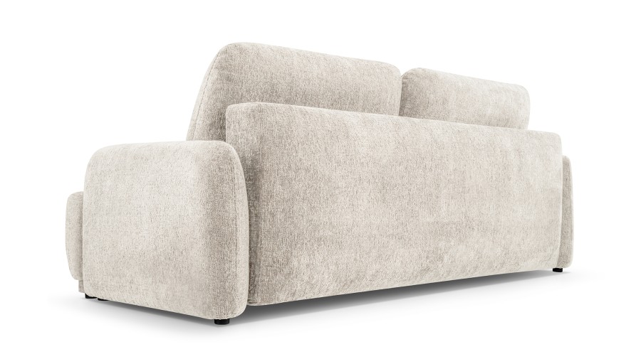 Sofa tapicerowana CARINO nowoczesna minimalistyczna soft modern z funkcją spania z pojemnikiem