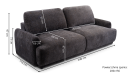 Sofa tapicerowana CARINO nowoczesna minimalistyczna soft modern z funkcją spania z pojemnikiem