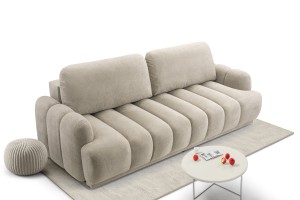 Sofa tapicerowana ALTEA nowoczesna minimalistyczna soft modern z funkcją spania z pojemnikiem