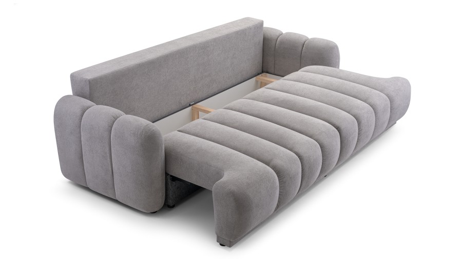 Sofa tapicerowana ALTEA nowoczesna minimalistyczna soft modern z funkcją spania z pojemnikiem
