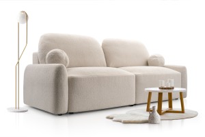 Sofa tapicerowana ALTAS nowoczesny modern organic minimalistyczna z funkcją spania z pojemnikiem