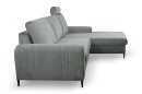 Narożnik tapicerowany MERANO nowoczesny contemporary minimalistyczny glamour z funkcją spania z pojemnikiem