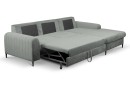 Narożnik tapicerowany MERANO nowoczesny contemporary minimalistyczny glamour z funkcją spania z pojemnikiem