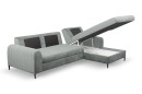 Narożnik tapicerowany MERANO nowoczesny contemporary minimalistyczny glamour z funkcją spania z pojemnikiem