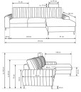 Narożnik tapicerowany MERANO nowoczesny contemporary minimalistyczny glamour z funkcją spania z pojemnikiem