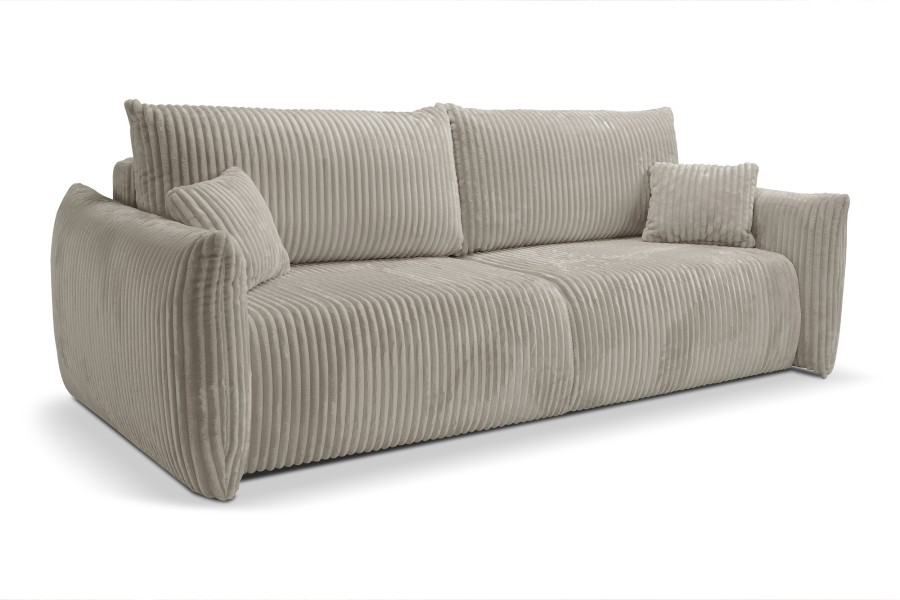 Sofa tapicerowana ALLORA nowoczesna minimalistyczna skandynawska z funkcją spania z pojemnikiem